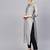 Women Grey & Black Zari & Thread Work Kurta with Trousers & Dupatta