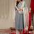 Floral Yoke Design Sequinned Kurta & Trousers With Dupatta