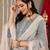 Floral Yoke Design Sequinned Kurta & Trousers With Dupatta