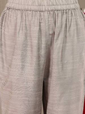 Floral Yoke Design Sequinned Kurta & Trousers With Dupatta 3