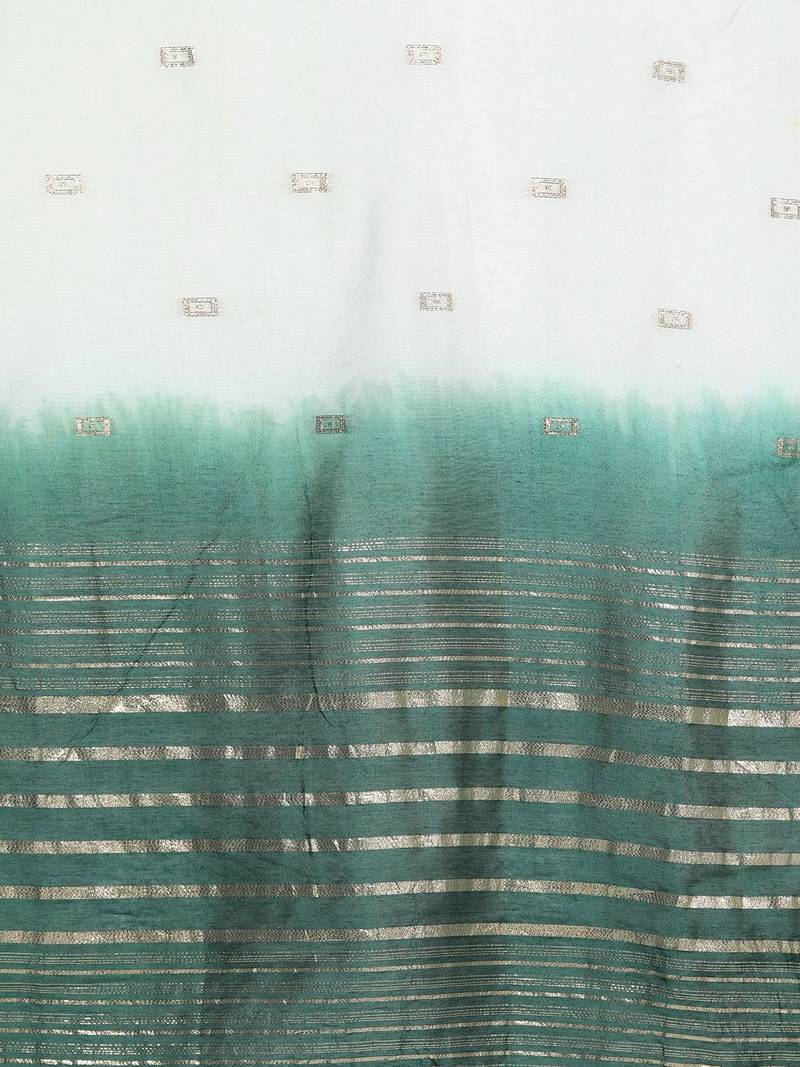 Women Green Ethnic Motifs Yoke Design Gotta Patti Pure Cotton Kurta with Trousers & With Dupatta