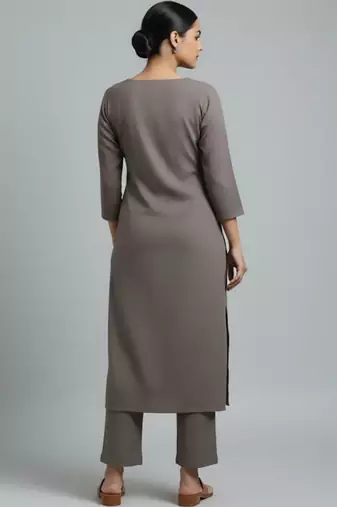 Women Regular Gotta Patti Silk Crepe Kurta with Trousers