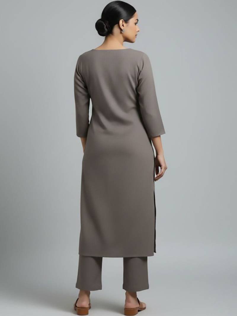 Women Regular Gotta Patti Silk Crepe Kurta with Trousers