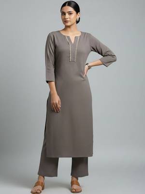 Women Regular Gotta Patti Silk Crepe Kurta with Trousers 7