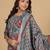 Women Floral Printed Mandarin Collar Kurta with Trousers & Dupatta