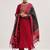 Ethnic Motifs Yoke Design Straight Kurta & Trousers With Dupatta