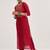 Ethnic Motifs Yoke Design Straight Kurta & Trousers With Dupatta