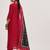 Ethnic Motifs Yoke Design Straight Kurta & Trousers With Dupatta