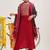 Ethnic Motifs Yoke Design Straight Kurta & Trousers With Dupatta