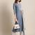 Women Blue & Silver Sequinned Yoke Design Kurta with Trousers & Dupatta