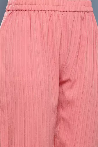 Women Yoke Design Silk Crepe Kurta With Trousers & Dupatta