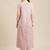 Women Peach-Coloured & Cream-Coloured Floral Printed Pleated Kurta With Trousers
