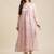 Women Peach-Coloured & Cream-Coloured Floral Printed Pleated Kurta With Trousers