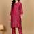 Women Bandhani Printed Collar Tassel-Detail Kurta With Trousers