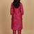 Women Bandhani Printed Collar Tassel-Detail Kurta With Trousers