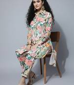Women Floral Printed Regular Kurta with Trousers
