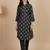 Women Printed Thread Work Straight Kurta & Trousers