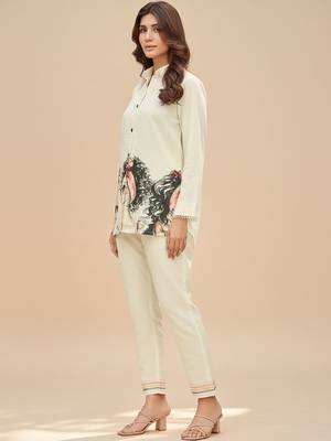 Women Printed Regular Pure Cotton Kurta with Trousers 4