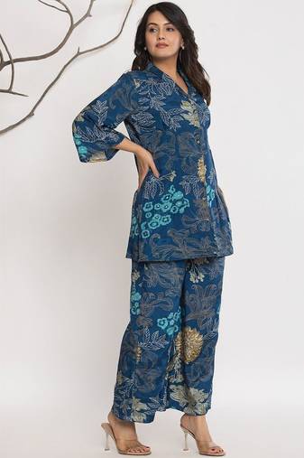 Women Floral Printed Regular Kurta with Palazzos