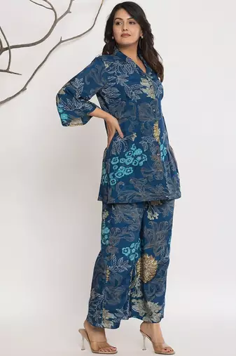Women Floral Printed Regular Kurta with Palazzos