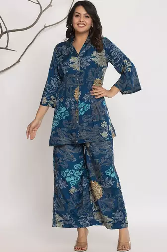 Women Floral Printed Regular Kurta with Palazzos