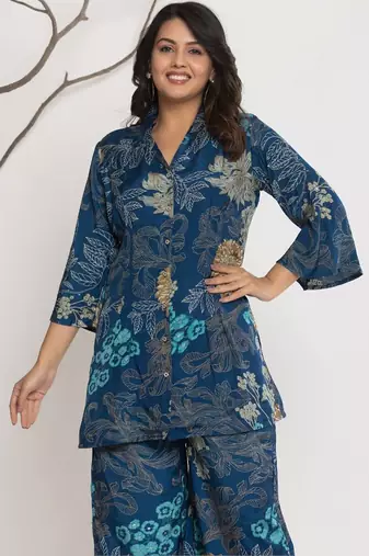 Women Floral Printed Regular Kurta with Palazzos