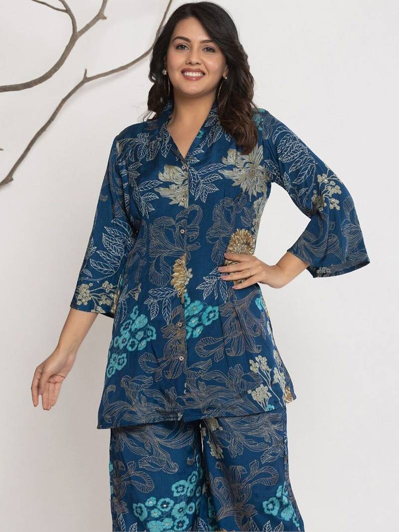 Women Floral Printed Regular Kurta with Palazzos