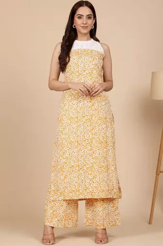 Women Floral Printed Kurta with Palazzo