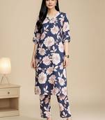 Floral Printed V-Neck Pure Cotton Straight Kurta With Trouser
