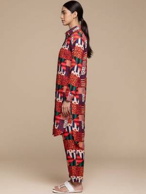 Women Geometric Printed Kurta with Trousers 2
