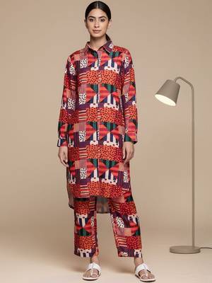 Women Geometric Printed Kurta with Trousers 7