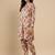 Abstract Printed Mandarin Collar Cuff Sleeves Kurta With Dhoti Pants
