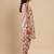 Abstract Printed Mandarin Collar Cuff Sleeves Kurta With Dhoti Pants