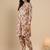 Abstract Printed Mandarin Collar Cuff Sleeves Kurta With Dhoti Pants