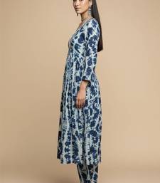 Women Abstract Dyed Empire A-Line Calf Length Kurta Set