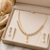 Pearl & cz stone necklace & earrings jewellery set, gold tone , cubic zirconia accents, necklace with earrings.