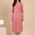 Bandhani Printed Mandarin Collar Straight Kurta With Trouser