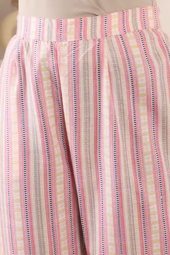 Bandhani Printed Mandarin Collar Straight Kurta With Trouser