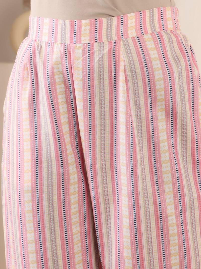 Bandhani Printed Mandarin Collar Straight Kurta With Trouser