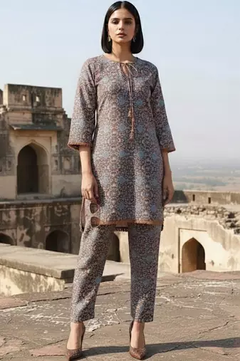 Women Ethnic Motifs Printed Regular Kurta with Trousers