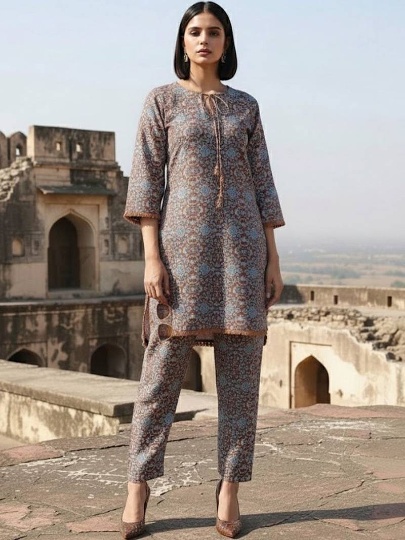 Women Ethnic Motifs Printed Regular Kurta with Trousers