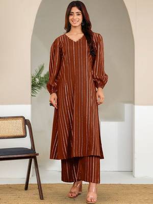 Women A- Line Kurta With Trousers 1