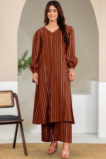 Women A- Line Kurta With Trousers
