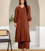 Women A- Line Kurta With Trousers