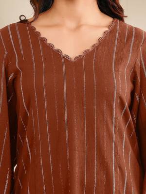 Women A- Line Kurta With Trousers 2