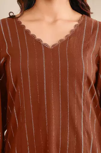 Women A- Line Kurta With Trousers
