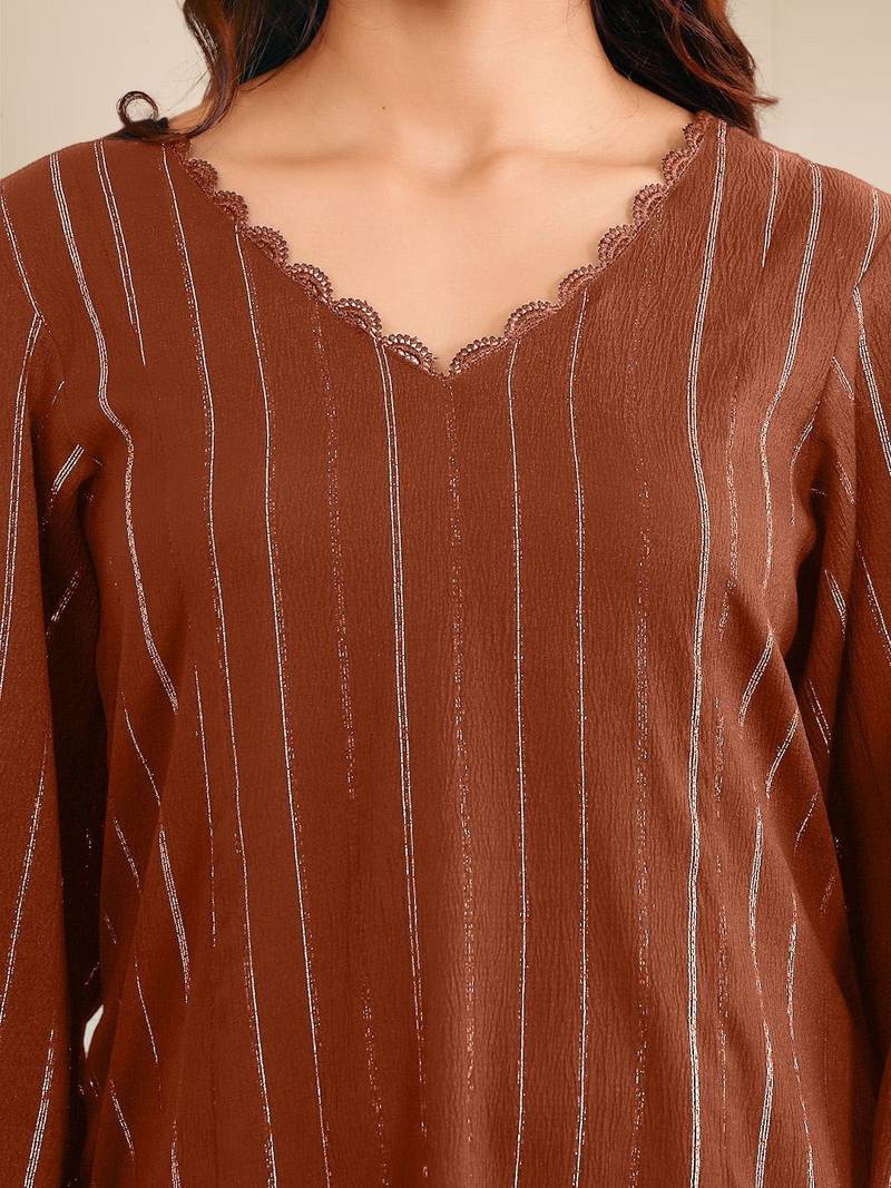 Women A- Line Kurta With Trousers