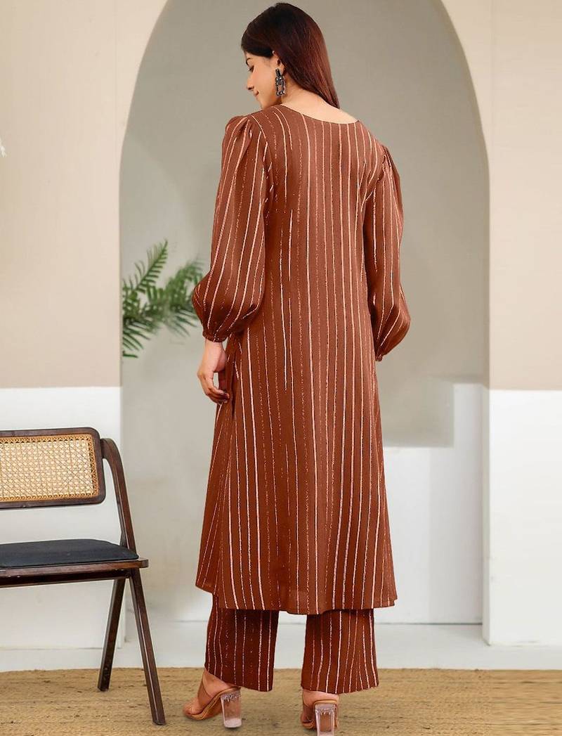 Women A- Line Kurta With Trousers