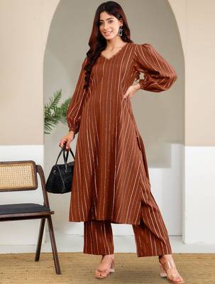 Women A- Line Kurta With Trousers 5