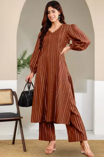 Women A- Line Kurta With Trousers